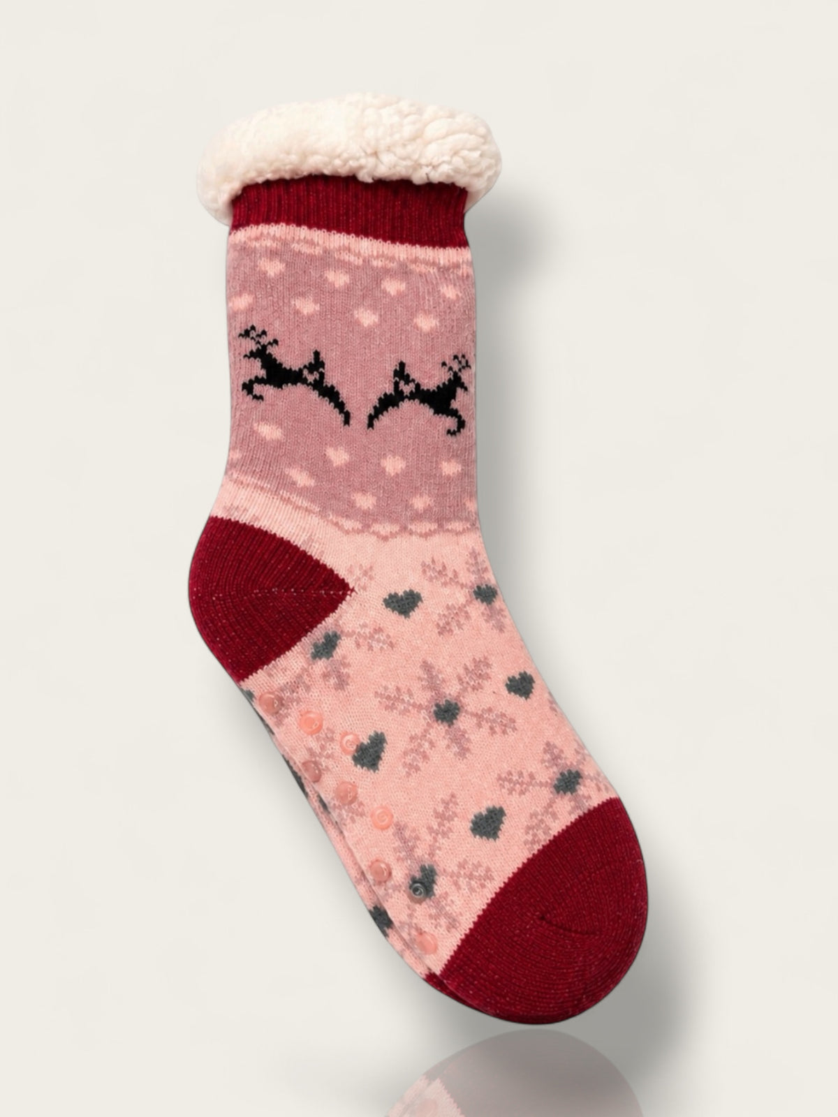Snowflake Mid-Crew Fuzzy Fleece Socks