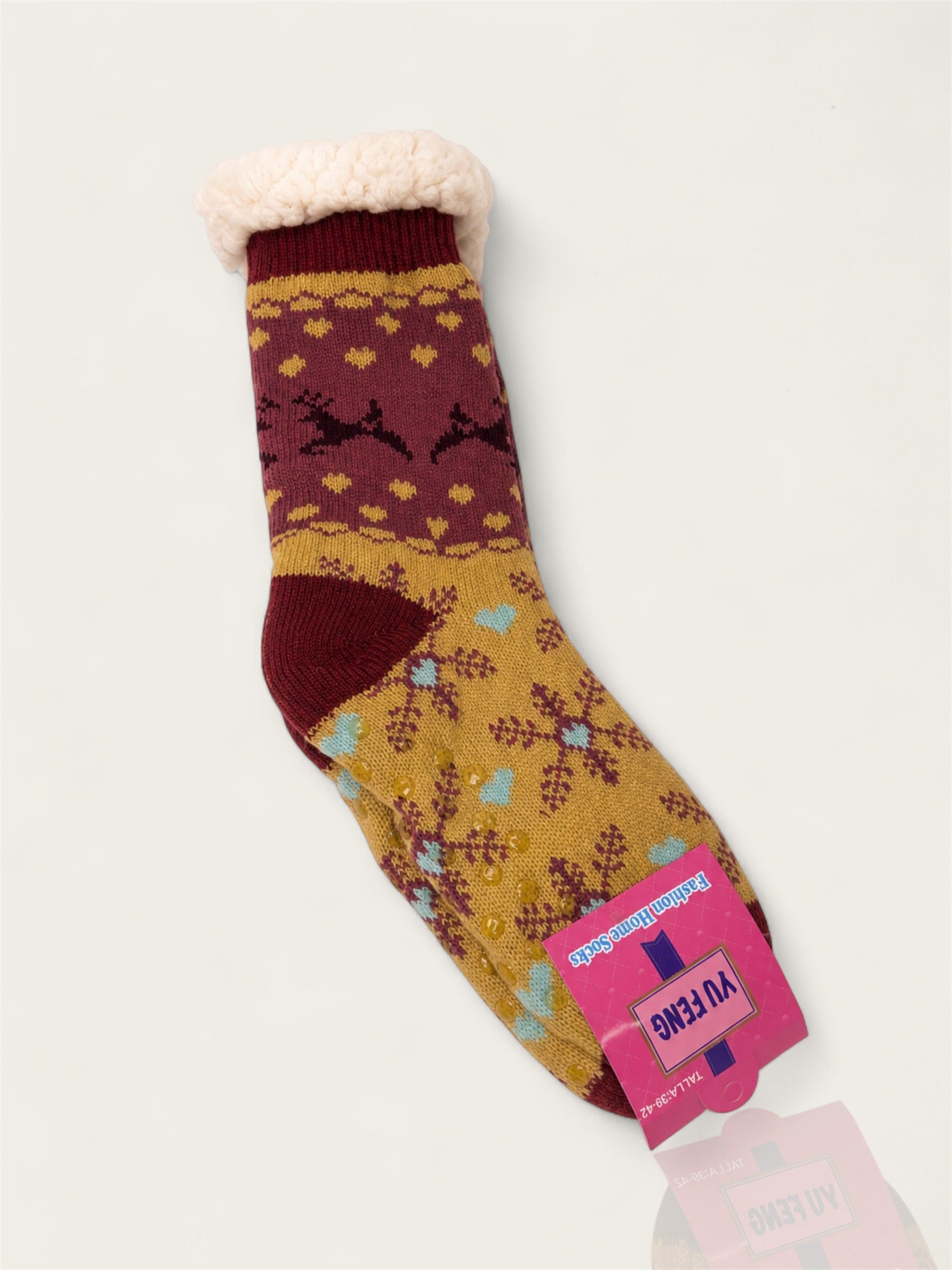 Snowflake Mid-Crew Fuzzy Fleece Socks
