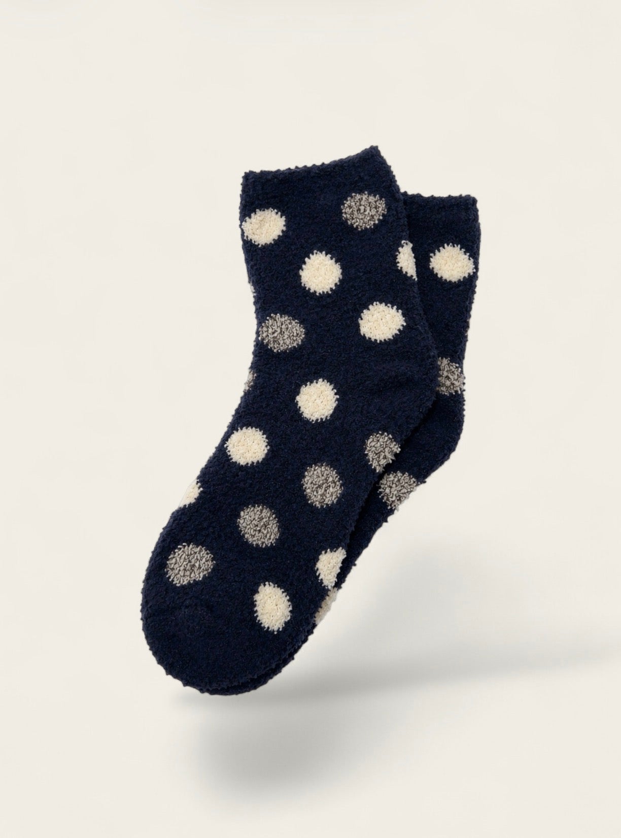 Polka Dot Fuzzy Mid-Crew Lounge Socks