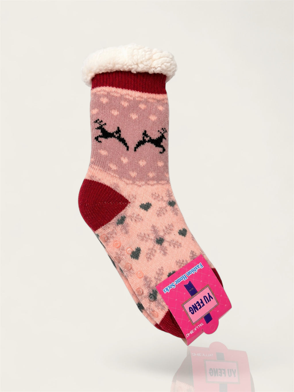 Snowflake Mid-Crew Fuzzy Fleece Socks