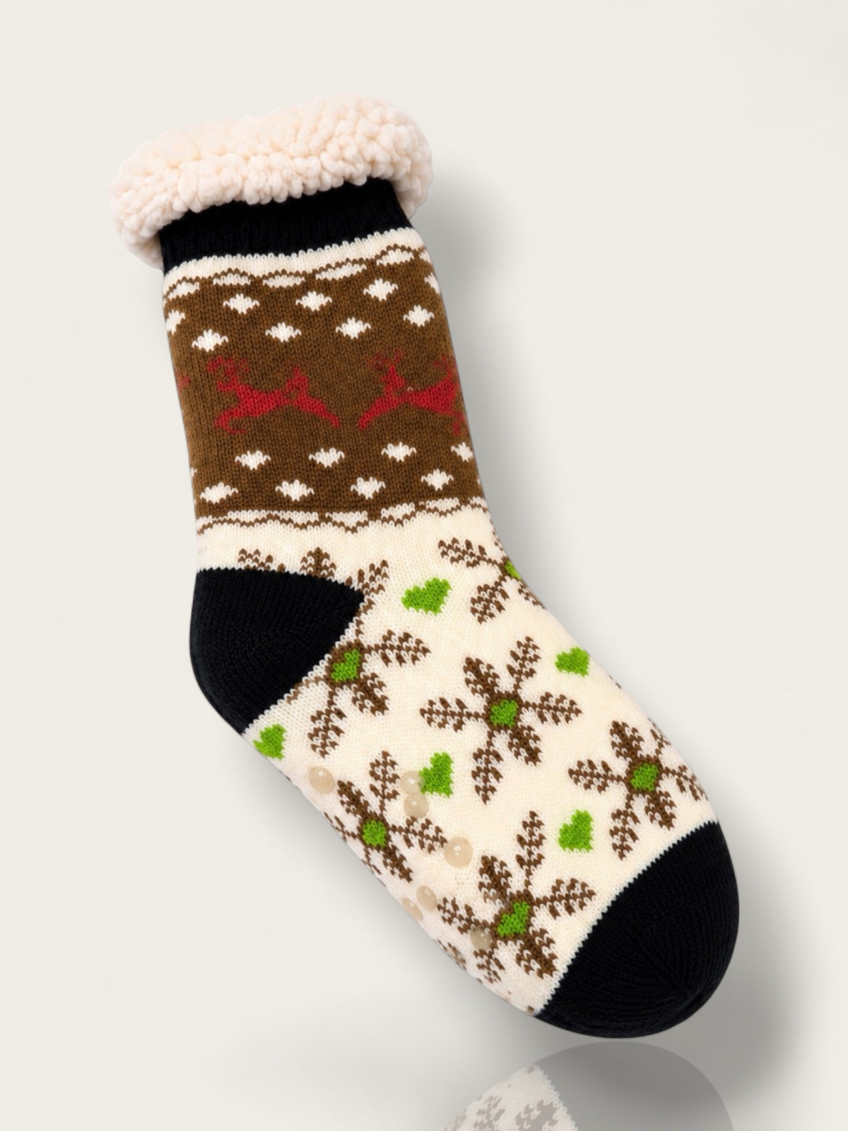 Snowflake Mid-Crew Fuzzy Fleece Socks