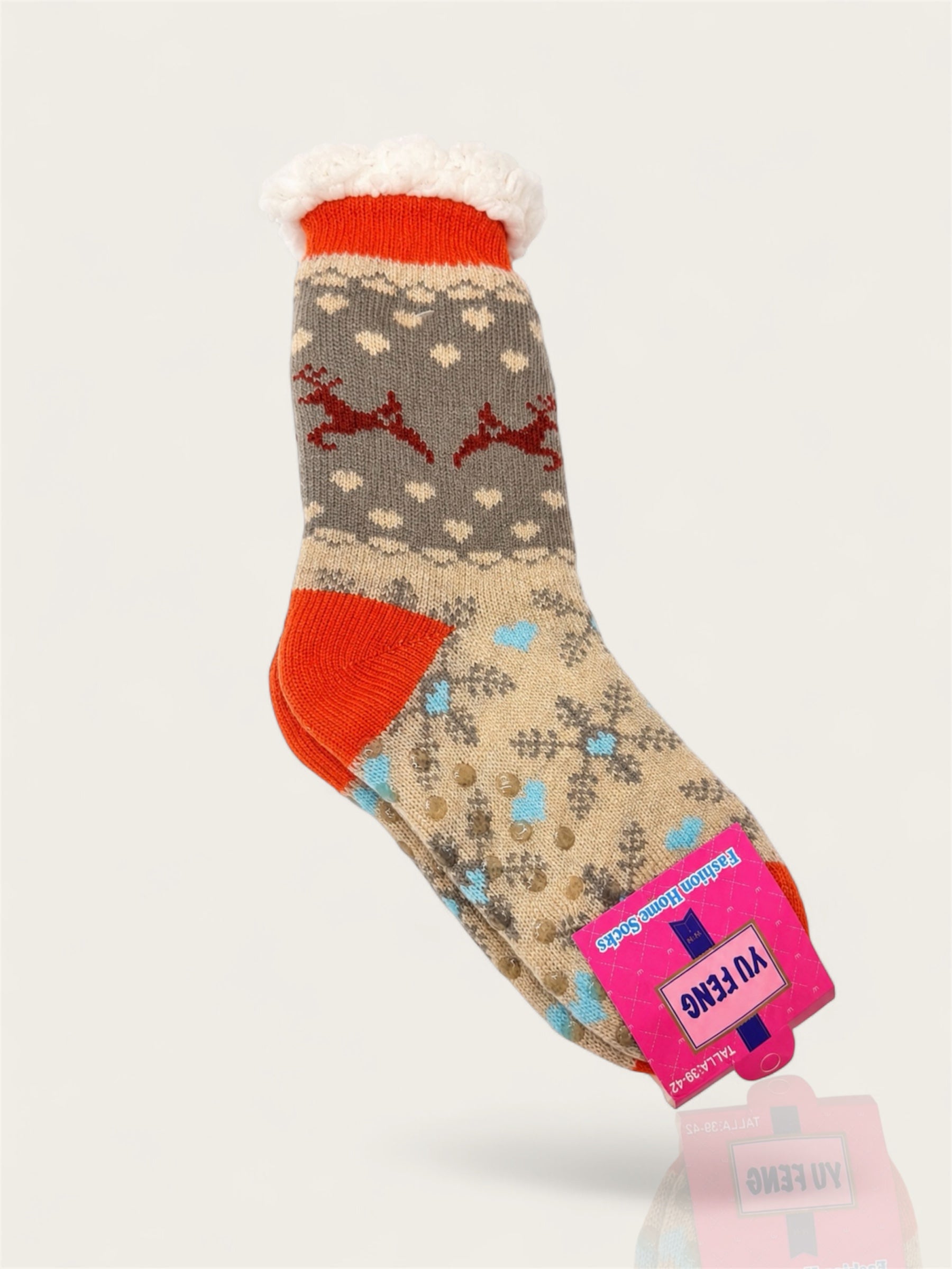 Snowflake Mid-Crew Fuzzy Fleece Socks