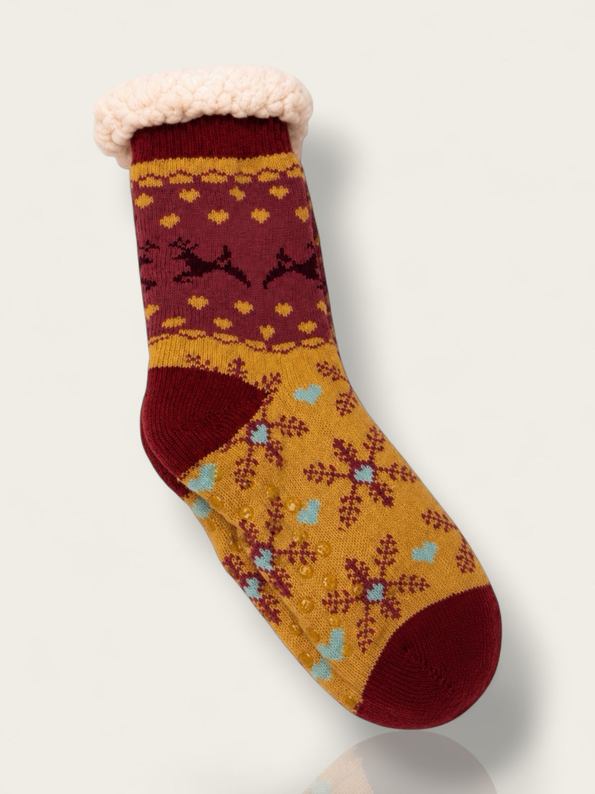 Snowflake Mid-Crew Fuzzy Fleece Socks
