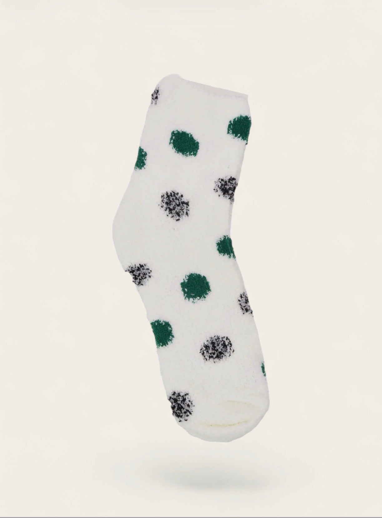 Polka Dot Fuzzy Mid-Crew Lounge Socks