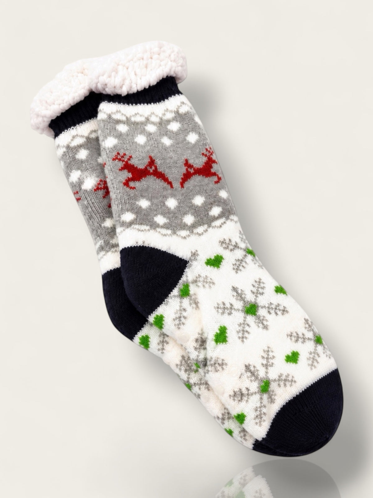 Snowflake Mid-Crew Fuzzy Fleece Socks