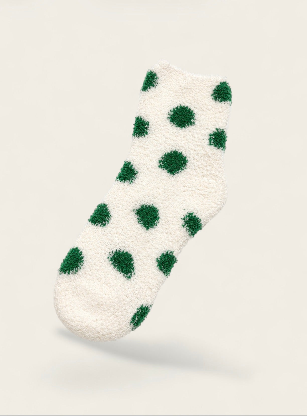 Polka Dot Fuzzy Mid-Crew Lounge Socks