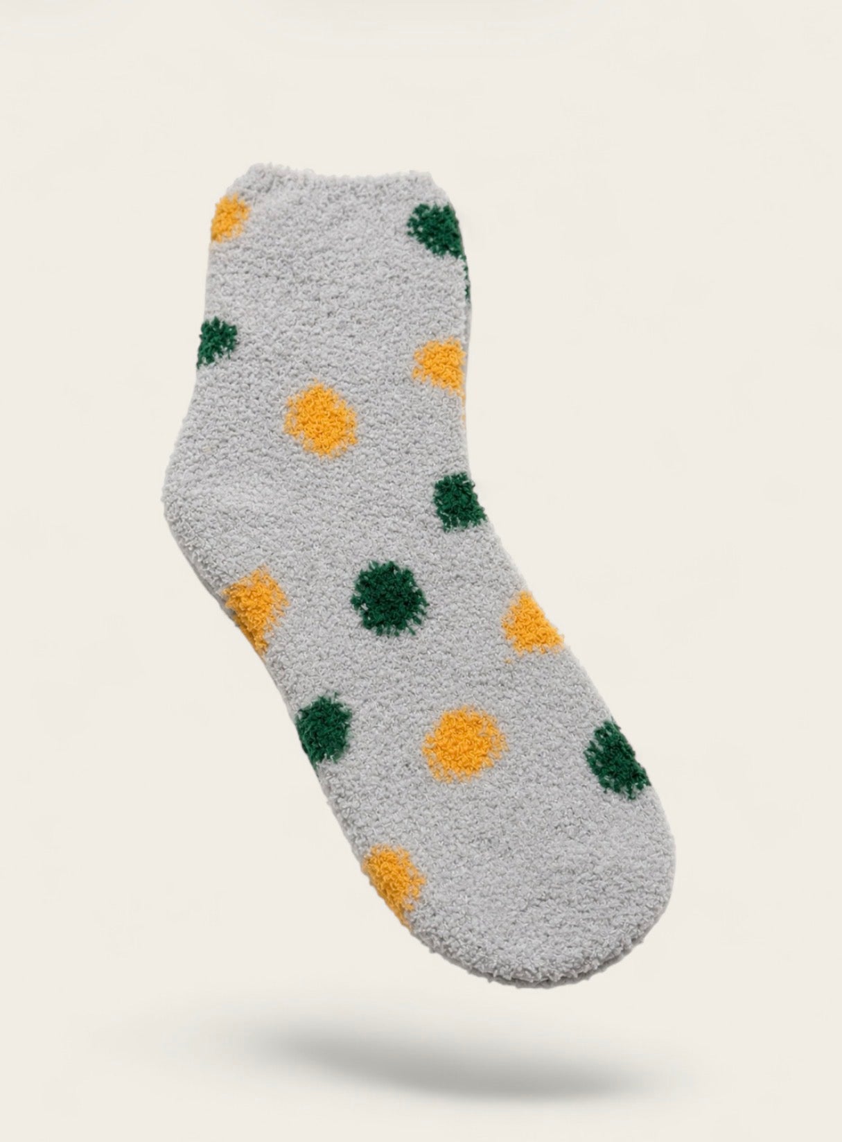 Polka Dot Fuzzy Mid-Crew Lounge Socks