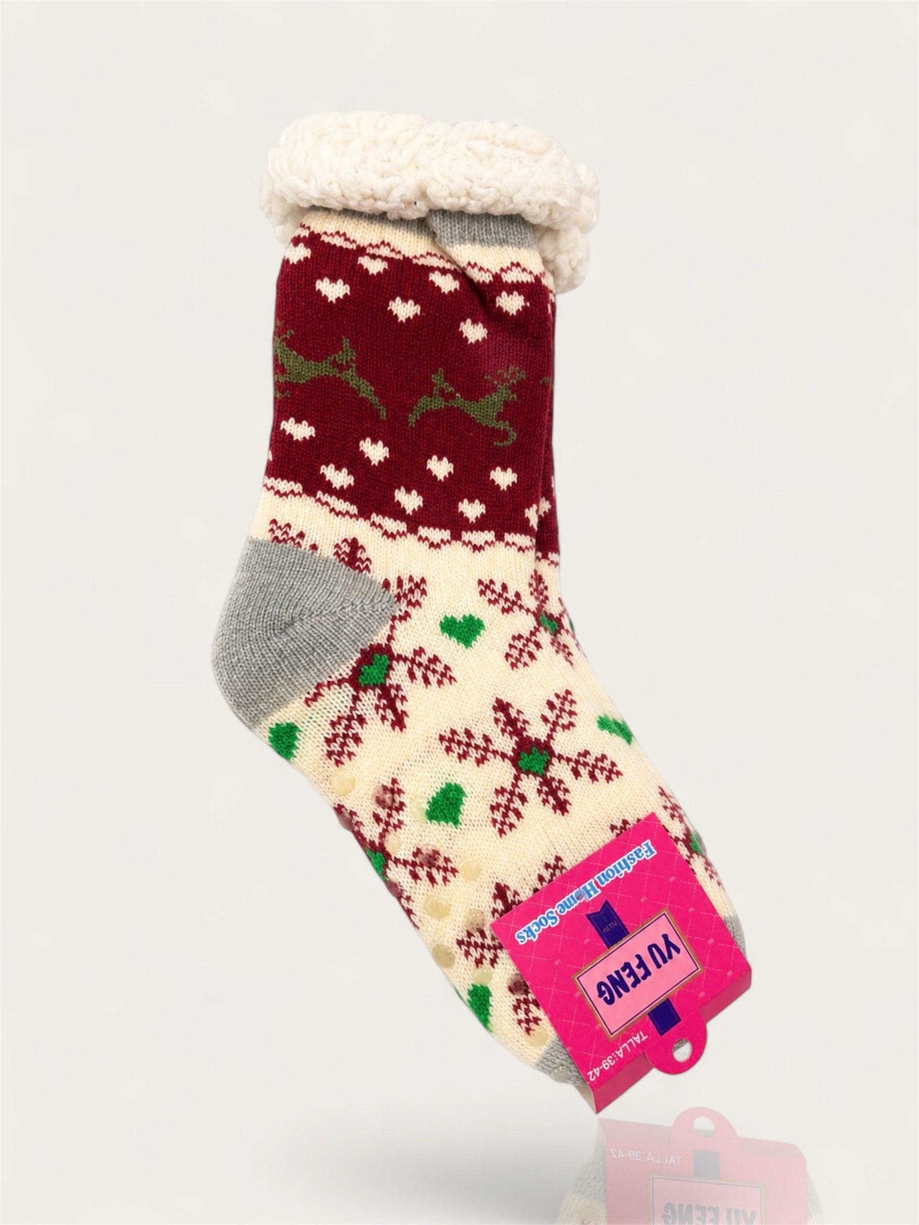 Snowflake Mid-Crew Fuzzy Fleece Socks