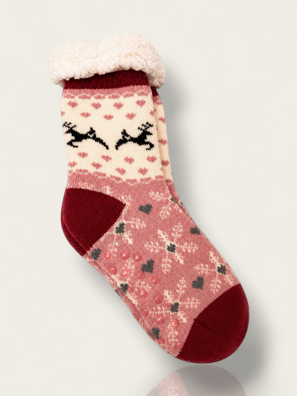 Snowflake Mid-Crew Fuzzy Fleece Socks