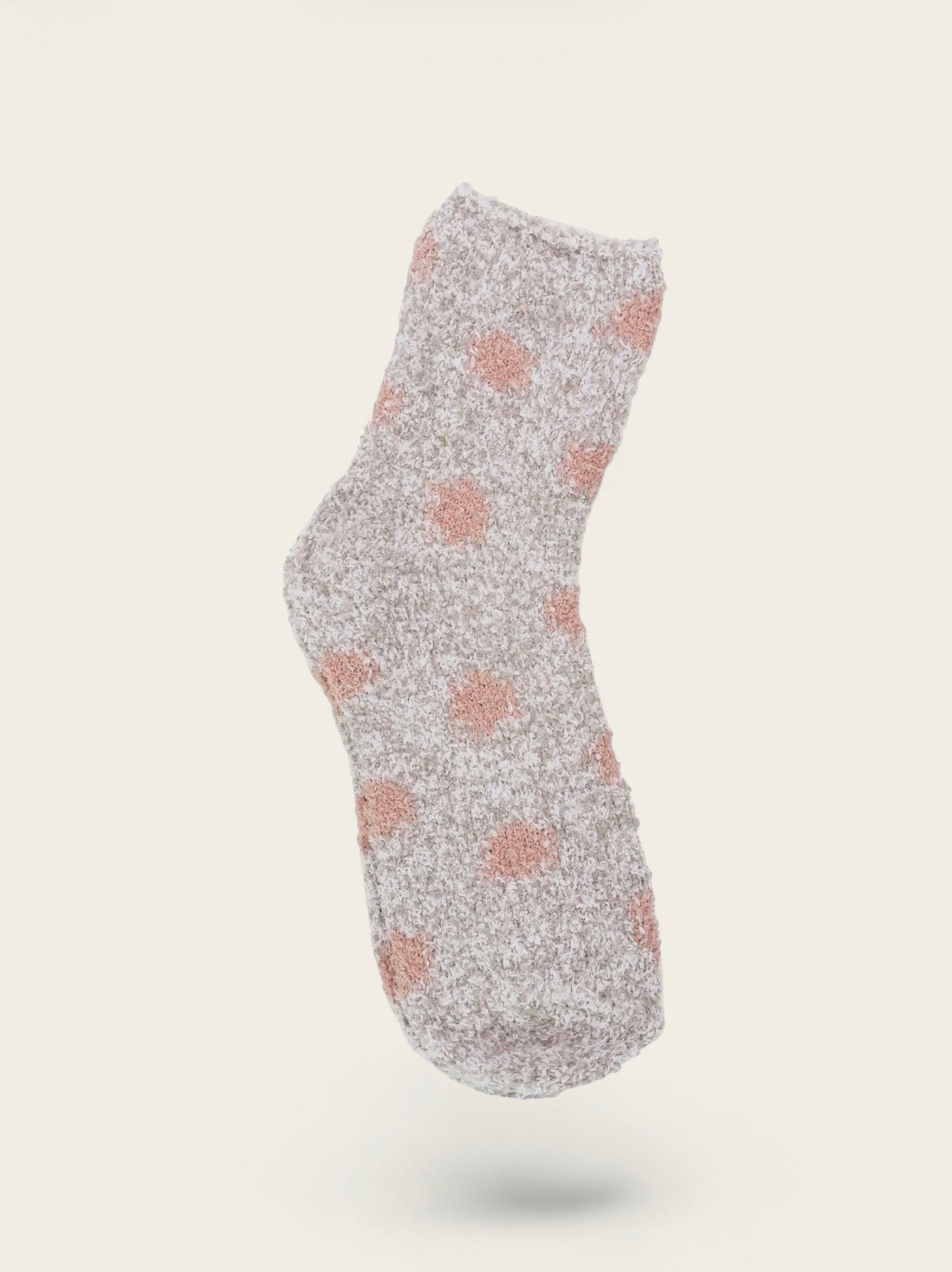 Polka Dot Fuzzy Mid-Crew Lounge Socks