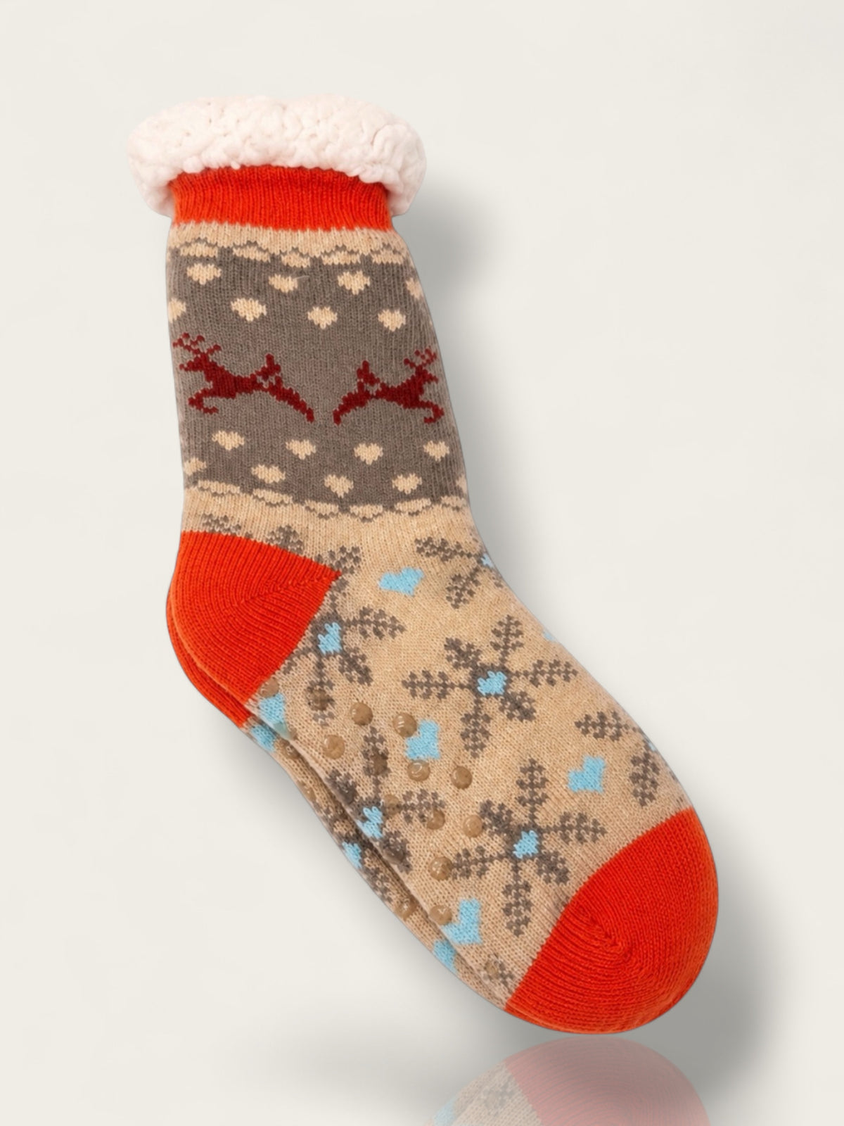 Snowflake Mid-Crew Fuzzy Fleece Socks