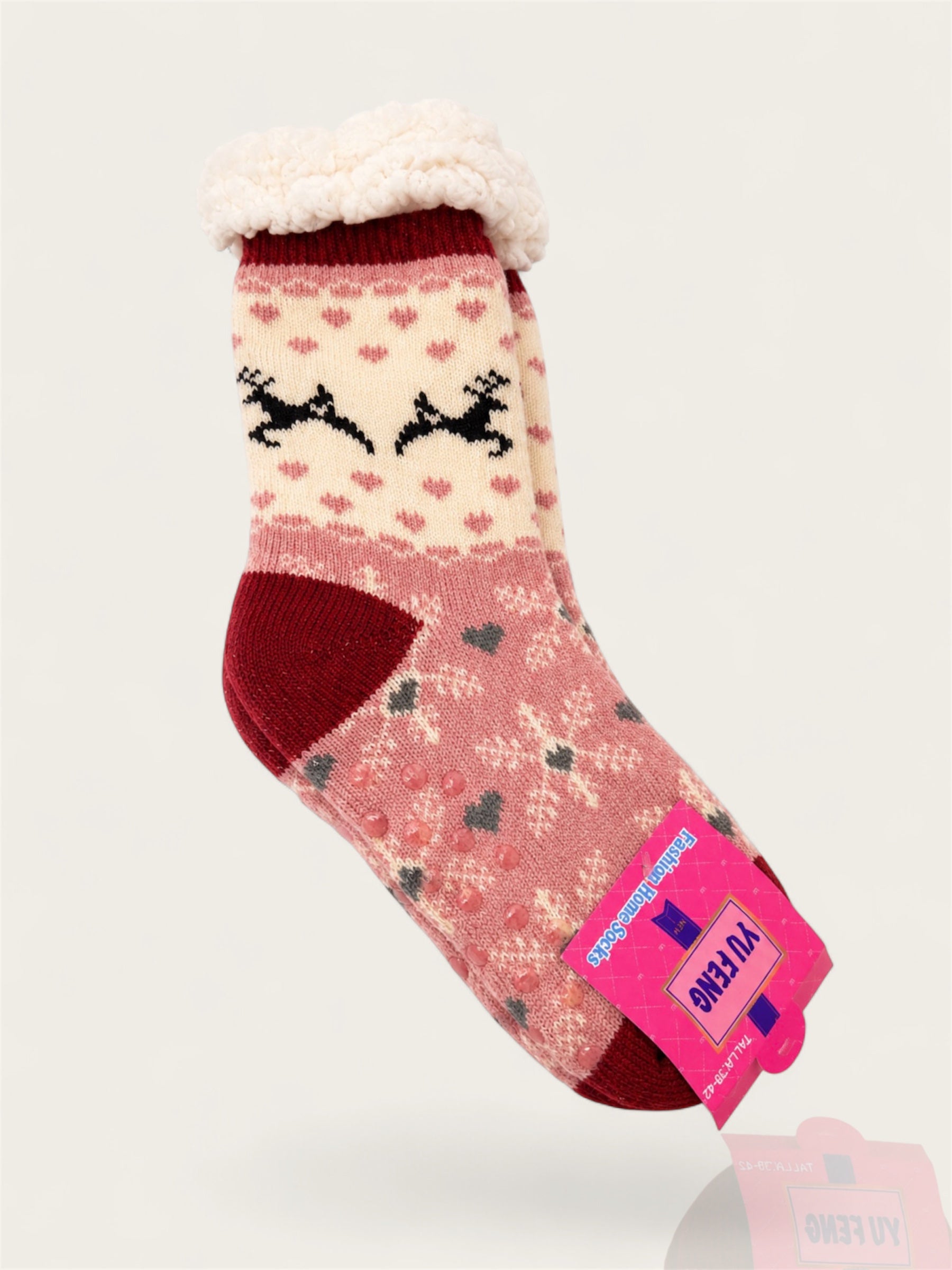 Snowflake Mid-Crew Fuzzy Fleece Socks