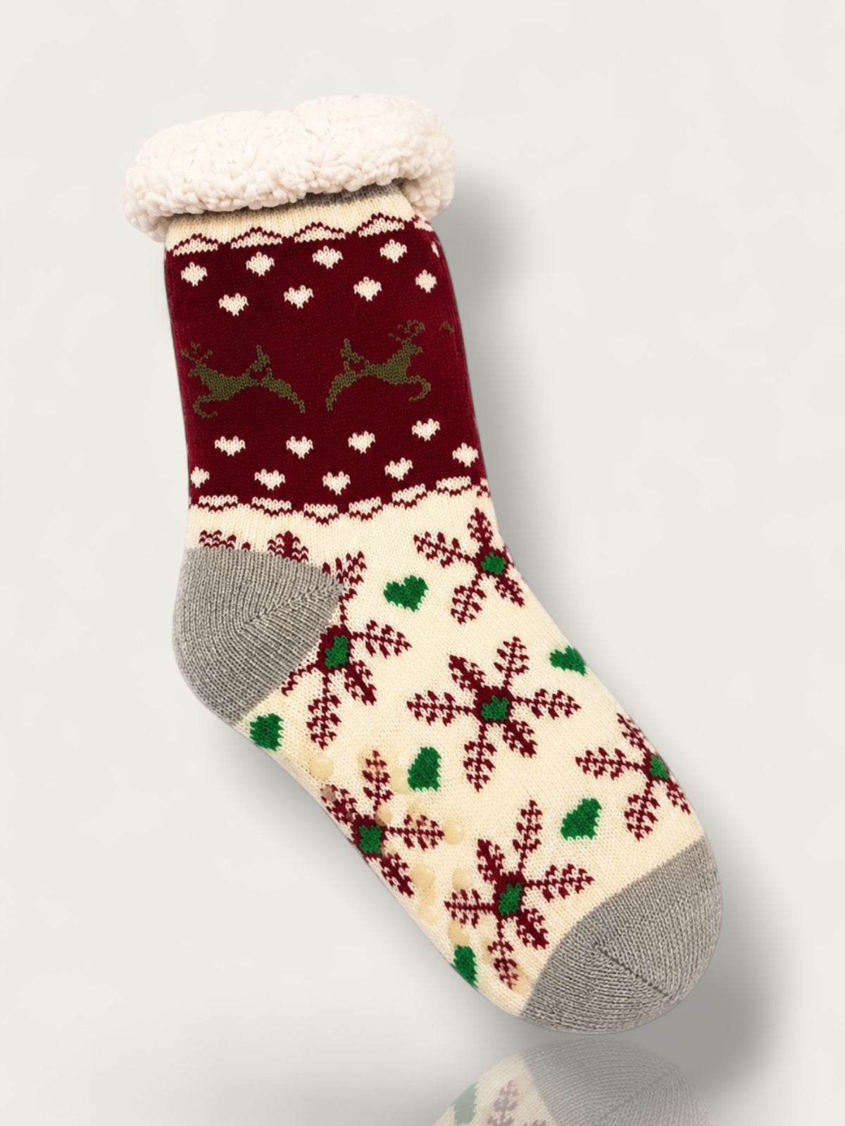 Snowflake Mid-Crew Fuzzy Fleece Socks