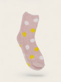 Polka Dot Fuzzy Mid-Crew Lounge Socks